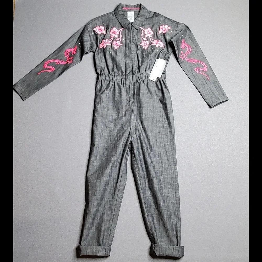 Disney Mulan Pink‎ Floral Embroidered Jumpsuit